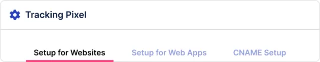 Tracking Pixel setup widget